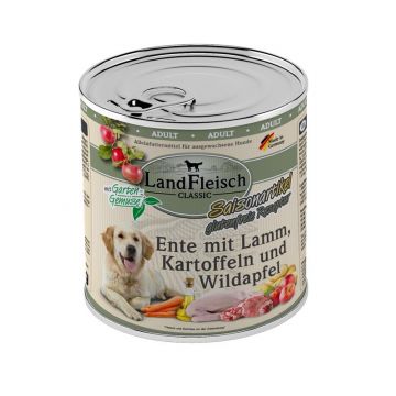 Landfleisch Dog Classic Ente mit Lamm, Kartoffelnn Wildapfel & Gartengemüse 800g (Menge: 6 je Bestelleinheit) Landfleisch Dog Classic Ente mit Lamm, Kartoffelnn Wildapfel & Gartengemüse 800g (Menge: 6 je Bestelleinheit)