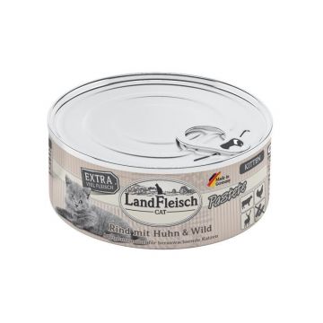 LandFleisch Cat Kitten Pastete Rind, Huhn & Wild 195g (Menge: 6 je Bestelleinheit) LandFleisch Cat Kitten Pastete Rind, Huhn & Wild 195g (Menge: 6 je Bestelleinheit)