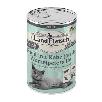 LandFleisch Cat Adult Pastete Rind, Kabeljau, Wurzelpetersilie 400 g (Menge: 6 je Bestelleinheit) LandFleisch Cat Adult Pastete Rind, Kabeljau, Wurzelpetersilie 400 g (Menge: 6 je Bestelleinheit)