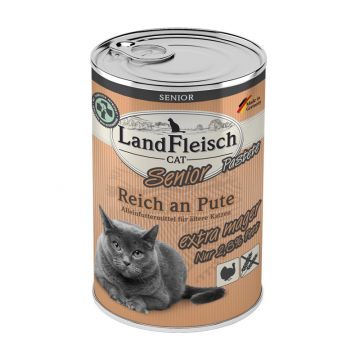 LandFleisch Cat Senior Pastete reich an Pute extra mager 400g (Menge: 6 je Bestelleinheit)