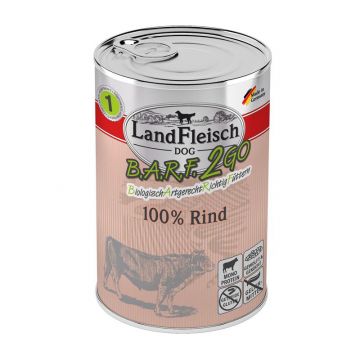 LandFleisch B.A.R.F.2GO 100% vom Rind 400g (Menge: 6 je Bestelleinheit) LandFleisch B.A.R.F.2GO 100% vom Rind 400g (Menge: 6 je Bestelleinheit)
