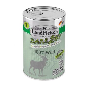 LandFleisch B.A.R.F.2GO Exklusiv 100% vom Wild 400g (Menge: 6 je Bestelleinheit) LandFleisch B.A.R.F.2GO Exklusiv 100% vom Wild 400g (Menge: 6 je Bestelleinheit)