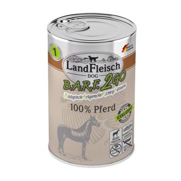 LandFleisch B.A.R.F.2GO Exklusiv Pferd 400g (Menge: 6 je Bestelleinheit) LandFleisch B.A.R.F.2GO Exklusiv Pferd 400g (Menge: 6 je Bestelleinheit)