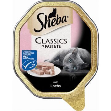 Sheba Schale Classics mit Lachs 85g (Menge: 22 je Bestelleinheit) Sheba Schale Classics mit Lachs 85g (Menge: 22 je Bestelleinheit)