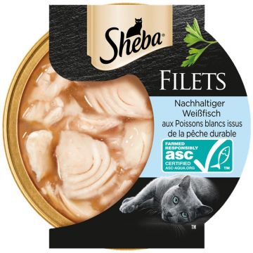 Sheba Schale Filets Weißfisch ASC 60g (Menge: 16 je Bestelleinheit) Sheba Schale Filets Weißfisch ASC 60g (Menge: 16 je Bestelleinheit)
