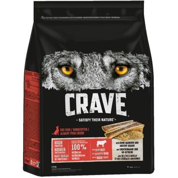 Crave Dog Trockenfutter Rind & Knochenmark 2,8 kg Crave Dog Trockenfutter Rind & Knochenmark 2,8 kg