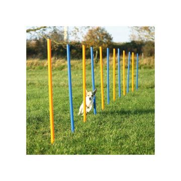Trixie Dog Fun Agility Slalom 115 x 3 cm, 12 St., blau orange