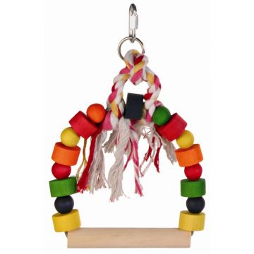 Trixie Bogenschaukel mit bunten Holzklötzen 13 × 19 cm
