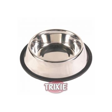 Trixie Edelstahlnapf, Gummiring 0,45 l 14 cm