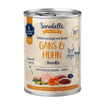 Sanabelle Nassfutter mit Gans & Huhn 380 g (Menge: 6 je Bestelleinheit) Sanabelle Nassfutter mit Gans & Huhn 380 g (Menge: 6 je Bestelleinheit)