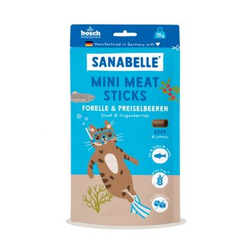 Sanabelle Snack Mini Meat Sticks Forelle & Preiselbeeren 55g (Menge: 7 je Bestelleinheit)