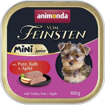 Animonda Dog vom Feinsten Mini Junior mit Pute, Kalb & Apfel 100g (Menge: 32 je Bestelleinheit) Animonda Dog vom Feinsten Mini Junior mit Pute, Kalb & Apfel 100g (Menge: 32 je Bestelleinheit)