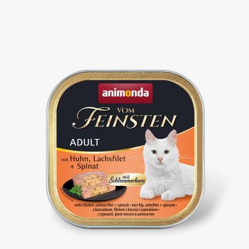Animonda Cat vom Feinsten Schlemmerkern mit Huhn, Lachsfilet & Spinat 100g (Menge: 32 je Bestelleinheit) Animonda Cat vom Feinsten Schlemmerkern mit Huhn, Lachsfilet & Spinat 100g (Menge: 32 je Bestelleinheit)