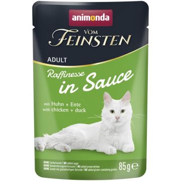 Animonda Cat vom Feinsten Raffinesse in Sauce Adult mit Huhn + Ente 85 g (Menge: 24 je Bestelleinheit) Animonda Cat vom Feinsten Raffinesse in Sauce Adult mit Huhn + Ente 85 g (Menge: 24 je Bestelleinheit)