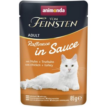 Animonda Vom Feinsten Raffinesse in Sauce Adult mit Huhn + Truthahn 85 g (Menge: 24 je Bestelleinheit) Animonda Vom Feinsten Raffinesse in Sauce Adult mit Huhn + Truthahn 85 g (Menge: 24 je Bestelleinheit)