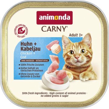 Animonda Cat Carny Adult Huhn & Kabeljau 85g (Menge: 32 je Bestelleinheit)