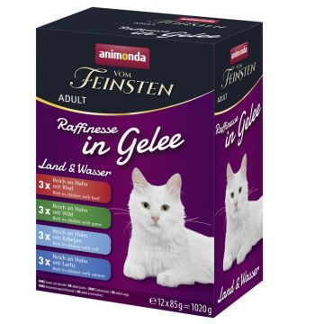 Animonda Cat vom Feinsten Raffinesse in Gelee Adult Mixpack Land & Wasser 12 x 85g (Menge: 8 je Bestelleinheit) Animonda Cat vom Feinsten Raffinesse in Gelee Adult Mixpack Land & Wasser 12 x 85g (Menge: 8 je Bestelleinheit)