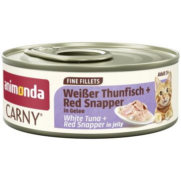 Animonda Cat Carny Fine Fillets Adult Wei&szlig;er Thunfisch & Red Snapper in Gelee 60g (Menge: 12 je Bestelleinheit)