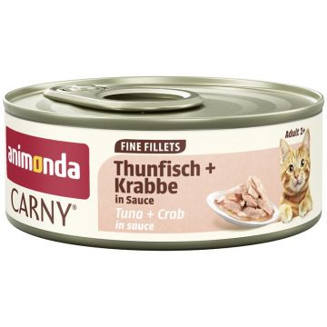 Animonda Cat Carny Fine Fillets Adult Thunfisch & Krabbe in Sauce 60g (Menge: 12 je Bestelleinheit)