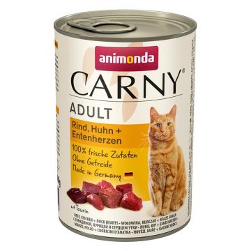 Animonda Cat Carny Adult Rind, Huhn & Entenherzen 400g (Menge: 6 je Bestelleinheit) Animonda Cat Carny Adult Rind, Huhn & Entenherzen 400g (Menge: 6 je Bestelleinheit)