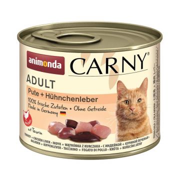 Animonda Cat Carny Adult Pute & Hühnchenleber 200g (Menge: 6 je Bestelleinheit) Animonda Cat Carny Adult Pute & Hühnchenleber 200g (Menge: 6 je Bestelleinheit)