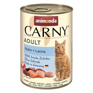 Animonda Cat Carny Adult Huhn & Lachs 400g (Menge: 6 je Bestelleinheit) Animonda Cat Carny Adult Huhn & Lachs 400g (Menge: 6 je Bestelleinheit)