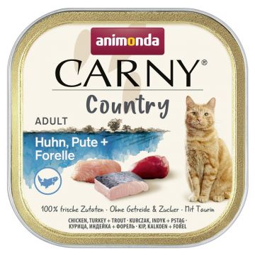 Animonda Cat Carny Country Adult Huhn, Pute & Forelle 100g (Menge: 32 je Bestelleinheit) Animonda Cat Carny Country Adult Huhn, Pute & Forelle 100g (Menge: 32 je Bestelleinheit)