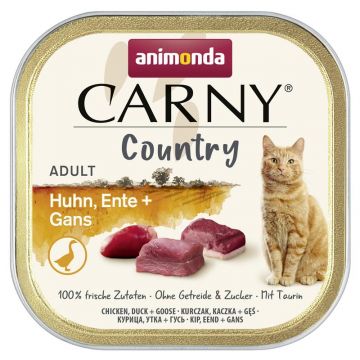 Animonda Cat Carny Country Adult Huhn, Ente & Gans 100g (Menge: 32 je Bestelleinheit) Animonda Cat Carny Country Adult Huhn, Ente & Gans 100g (Menge: 32 je Bestelleinheit)