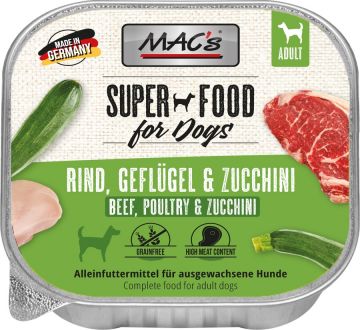 MACs Dog Rind, Geflügel & Zucchini 150g (Menge: 10 je Bestelleinheit) MACs Dog Rind, Geflügel & Zucchini 150g (Menge: 10 je Bestelleinheit)