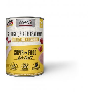 MACs Cat Geflügel, Rind & Cranberry 400g (Menge: 6 je Bestelleinheit) MACs Cat Geflügel, Rind & Cranberry 400g (Menge: 6 je Bestelleinheit)
