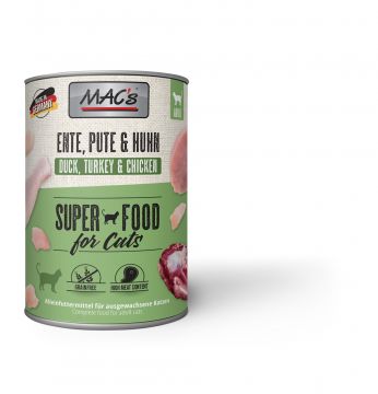 MACs Cat Ente, Pute & Huhn 400g (Menge: 6 je Bestelleinheit) MACs Cat Ente, Pute & Huhn 400g (Menge: 6 je Bestelleinheit)