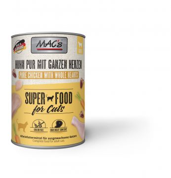 MACs Cat Huhn Pur mit ganzen Herzen 400g (Menge: 6 je Bestelleinheit) MACs Cat Huhn Pur mit ganzen Herzen 400g (Menge: 6 je Bestelleinheit)