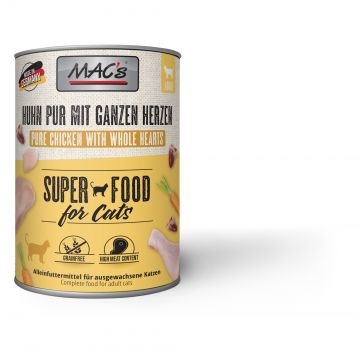 MACs Cat Huhn Pur mit ganzen Herzen 800g (Menge: 6 je Bestelleinheit) MACs Cat Huhn Pur mit ganzen Herzen 800g (Menge: 6 je Bestelleinheit)
