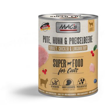 Macs Cat Pute, Huhn & Preiselbeere 800g (Menge: 6 je Bestelleinheit) Macs Cat Pute, Huhn & Preiselbeere 800g (Menge: 6 je Bestelleinheit)