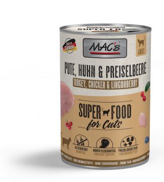Macs Cat Pute, Huhn & Preiselbeere 400g (Menge: 6 je Bestelleinheit) Macs Cat Pute, Huhn & Preiselbeere 400g (Menge: 6 je Bestelleinheit)