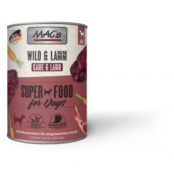 MACs Dog Wild & Lamm 800g (Menge: 6 je Bestelleinheit) MACs Dog Wild & Lamm 800g (Menge: 6 je Bestelleinheit)