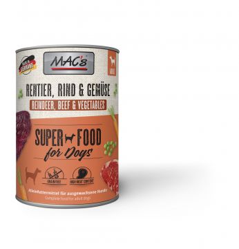 MACs Dog Rentier, Rind & Gemüse 400g (Menge: 6 je Bestelleinheit)