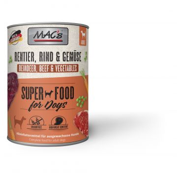MACs Dog Rentier, Rind & Gemüse 800g (Menge: 6 je Bestelleinheit)