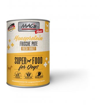 MACs Dog Mono Frische Pute 400g (Menge: 6 je Bestelleinheit)