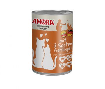 AMORA Cat Fleisch Pur 3 Sorten Geflügel 400g (Menge: 6 je Bestelleinheit) AMORA Cat Fleisch Pur 3 Sorten Geflügel 400g (Menge: 6 je Bestelleinheit)