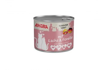 AMORA Cat Fleisch Pur mit Lachs & Forelle 200g (Menge: 6 je Bestelleinheit) AMORA Cat Fleisch Pur mit Lachs & Forelle 200g (Menge: 6 je Bestelleinheit)