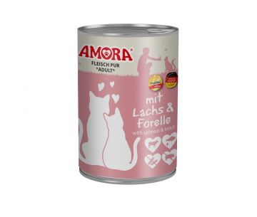 AMORA Cat Fleisch Pur mit Lachs & Forelle 400g (Menge: 6 je Bestelleinheit) AMORA Cat Fleisch Pur mit Lachs & Forelle 400g (Menge: 6 je Bestelleinheit)