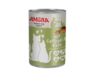 AMORA Cat Fleisch Pur mit Geflügel & Käse 400g (Menge: 6 je Bestelleinheit) AMORA Cat Fleisch Pur mit Geflügel & Käse 400g (Menge: 6 je Bestelleinheit)