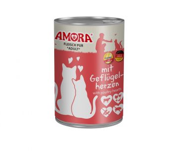 AMORA Cat Fleisch Pur mit Geflügelherzen 400g (Menge: 6 je Bestelleinheit) AMORA Cat Fleisch Pur mit Geflügelherzen 400g (Menge: 6 je Bestelleinheit)