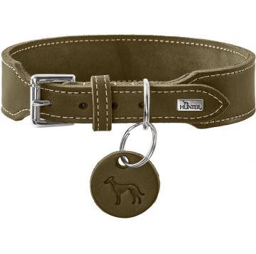 Hunter Halsband Aalborg Rindsleder olivgrün extrabreit 40/S