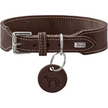 Hunter Halsband Aalborg Rindsleder dunkelbraun extrabreit 65/L
