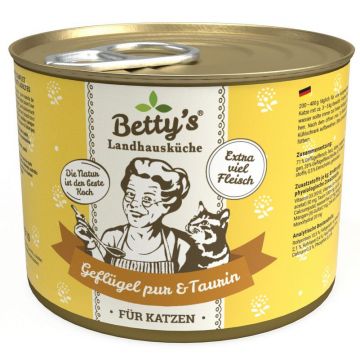 Bettys Landhausküche Katze Dose Geflügel pur 200 g (Menge: 6 je Bestelleinheit) Bettys Landhausküche Katze Dose Geflügel pur 200 g (Menge: 6 je Bestelleinheit)