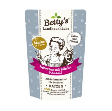 Bettys Landhausküche Katze FB Senior Hühnchen mit Kürbis & Lachsöl 100g (Menge: 12 je Bestelleinheit) Bettys Landhausküche Katze FB Senior Hühnchen mit Kürbis & Lachsöl 100g (Menge: 12 je Bestelleinheit)