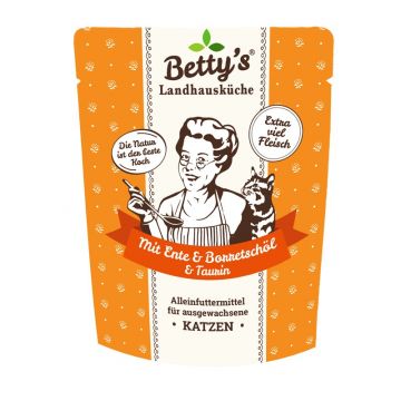 Bettys Landhausk&uuml;che P.B. Katze mit Ente & Borretsch&ouml;l 250g (Menge: 6 je Bestelleinheit)