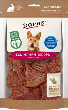 Dokas Dog Kaninchen-Rippen mit Fleich 100 g (Menge: 7 je Bestelleinheit)